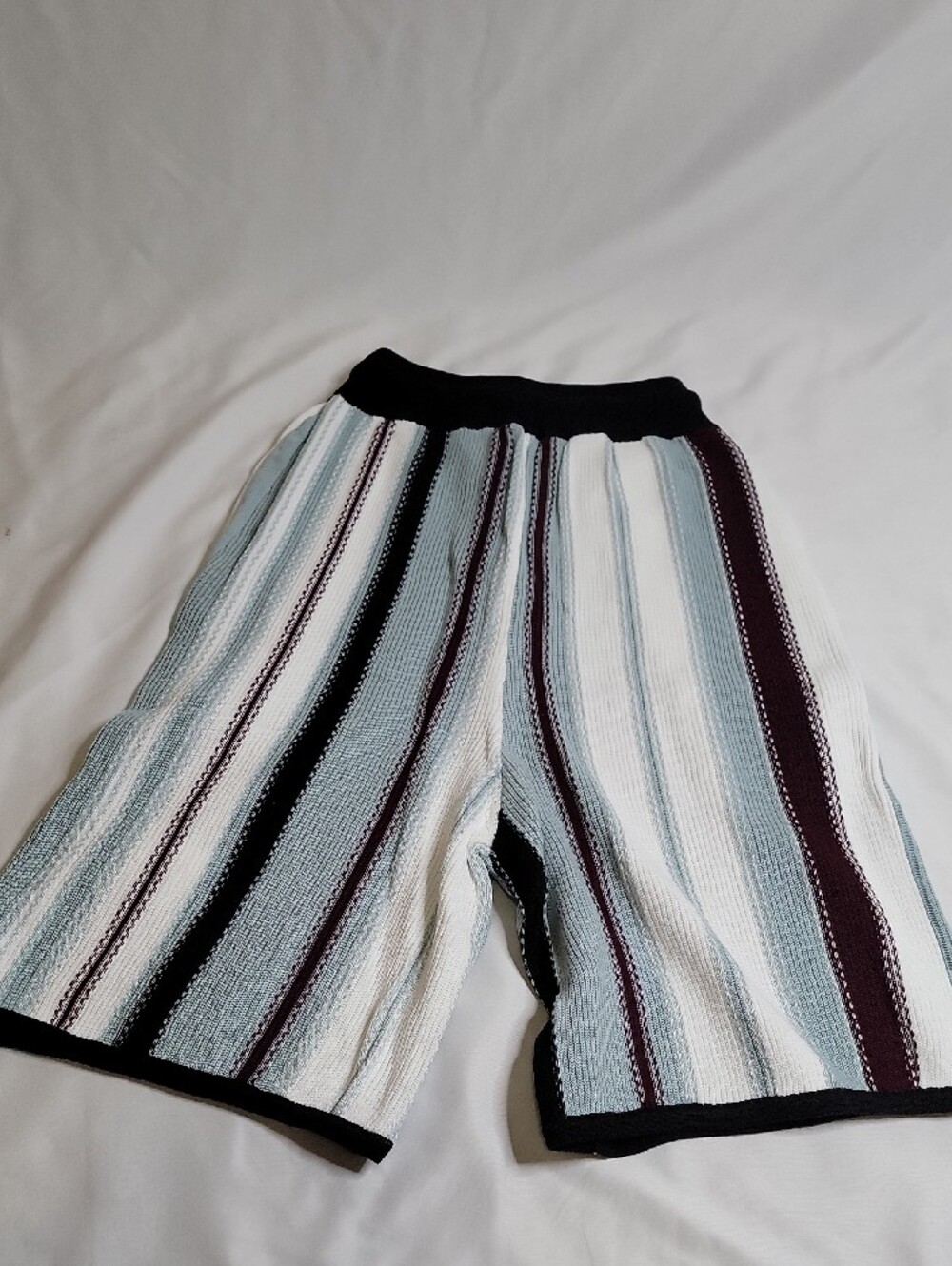 Louis Vuitton Striped Knit Athletic Shorts in Light Blue, White and Black - Picture 6 of 6
